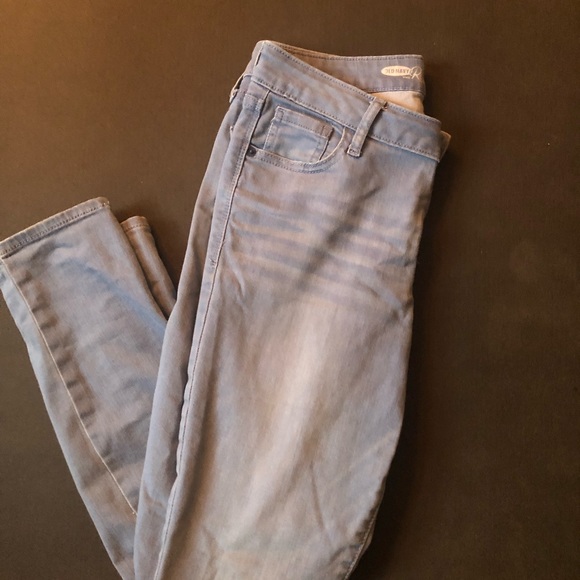 Old Navy Pale Blue Mid Rise Size 10 Stretch Jeans - Picture 1 of 10